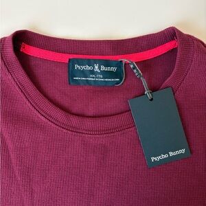 Psycho Bunny Men's VAIL Waffle Long Sleeve Shirt Pocket Sz. XXL Crimson NWT